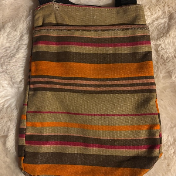 Kavu Orange and Tan Messenger Bag with Striped Design - Picture 2 of 3